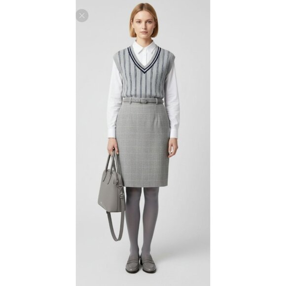 Linda Allard Ellen Tracy Dresses & Skirts - NWT VTG Linda Allard Ellen Tracy Silk Plaid Mini Skirt Black White Women's 14